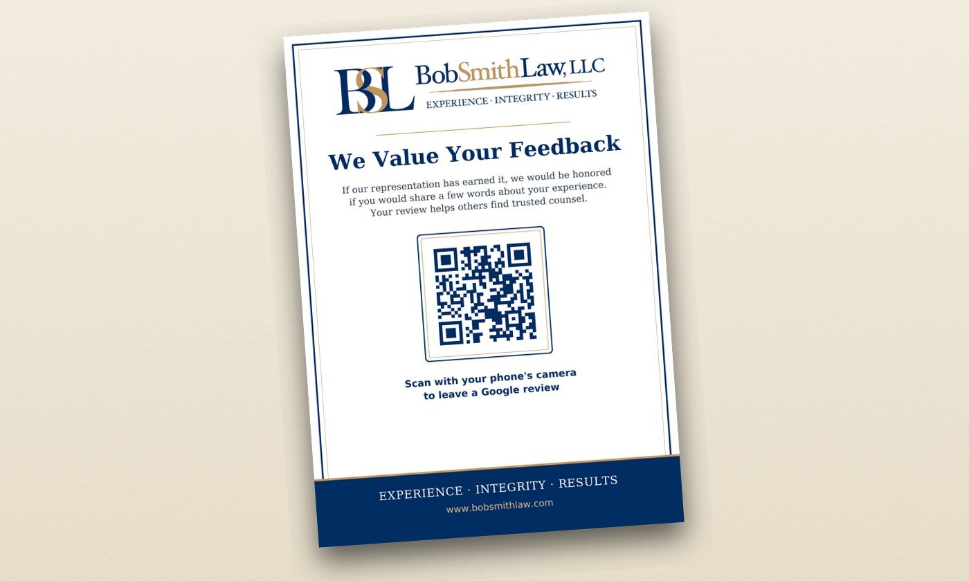 Print and signage, review request sign