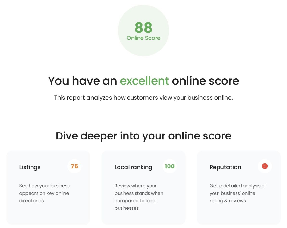 911 Restoration Online reputation score, after: Score of 88, excellent