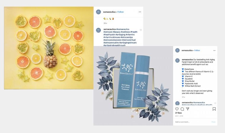 Beauty and skincare, Instagram