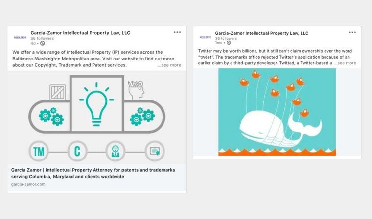 Intellectual property law, LinkedIn