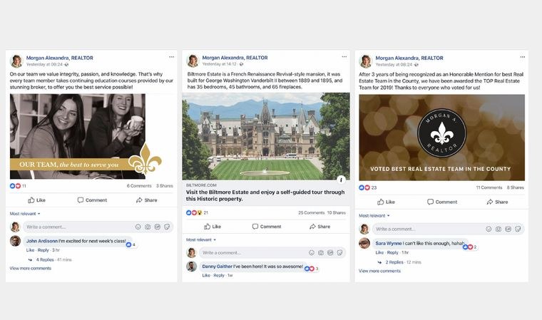 Real estate, Facebook